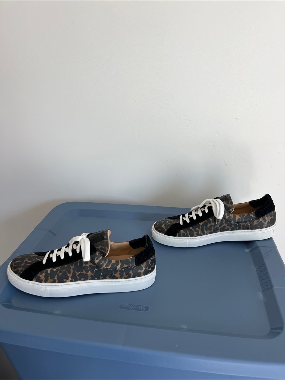 Belstaff dagenham leopard canvas suede low top sneakers tasmin gold colorway 41 - Picture 11 of 11